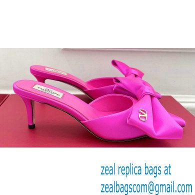 Valentino Heel 6cm Un Chateau Bow Mules Satin Fuchsia 2024
