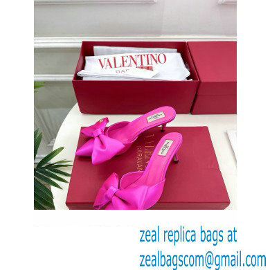 Valentino Heel 6cm Un Chateau Bow Mules Satin Fuchsia 2024
