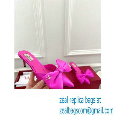 Valentino Heel 6cm Un Chateau Bow Mules Satin Fuchsia 2024