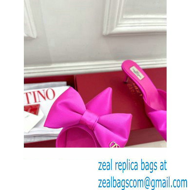 Valentino Heel 6cm Un Chateau Bow Mules Satin Fuchsia 2024