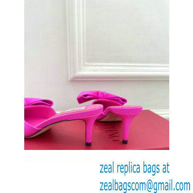 Valentino Heel 6cm Un Chateau Bow Mules Satin Fuchsia 2024