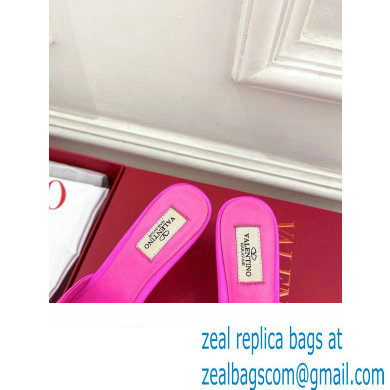 Valentino Heel 6cm Un Chateau Bow Mules Satin Fuchsia 2024