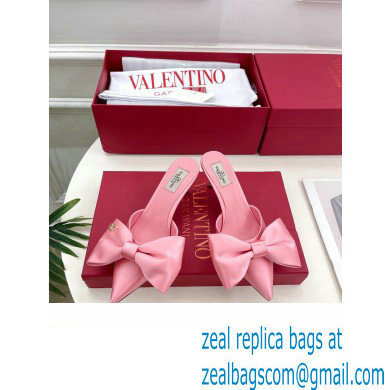Valentino Heel 6cm Un Chateau Bow Mules Satin Pink 2024