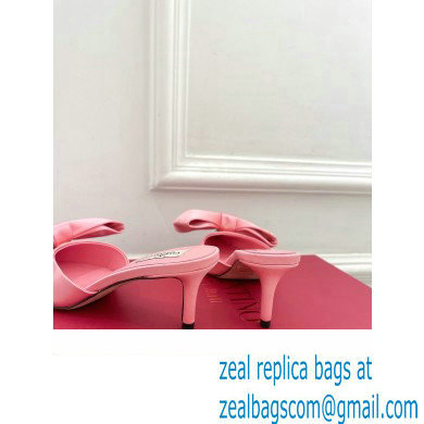Valentino Heel 6cm Un Chateau Bow Mules Satin Pink 2024