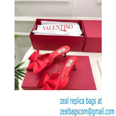 Valentino Heel 6cm Un Chateau Bow Mules Satin Red 2024