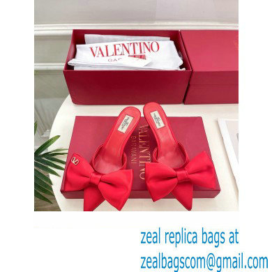 Valentino Heel 6cm Un Chateau Bow Mules Satin Red 2024