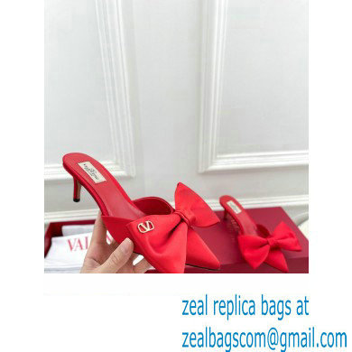 Valentino Heel 6cm Un Chateau Bow Mules Satin Red 2024