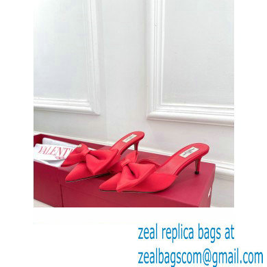 Valentino Heel 6cm Un Chateau Bow Mules Satin Red 2024
