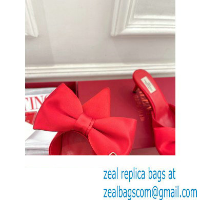 Valentino Heel 6cm Un Chateau Bow Mules Satin Red 2024