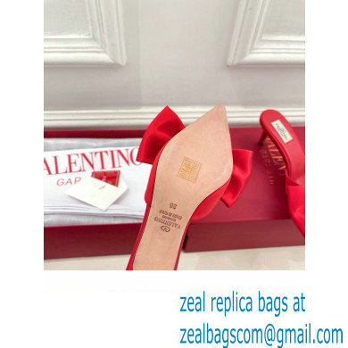Valentino Heel 6cm Un Chateau Bow Mules Satin Red 2024