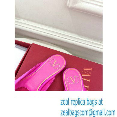 Valentino Un Chateau Bow Flat Mules Satin Fuchsia 2024