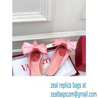 Valentino Un Chateau Bow Flat Mules Satin Pink 2024