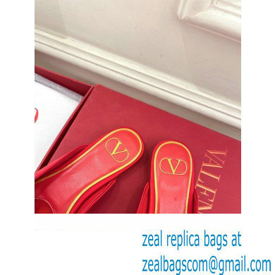 Valentino Un Chateau Bow Flat Mules Satin Red 2024