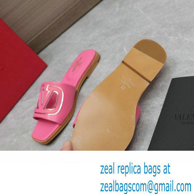 Valentino Vlogo Cut-Out Calfskin Slide Sandals Pink 2024