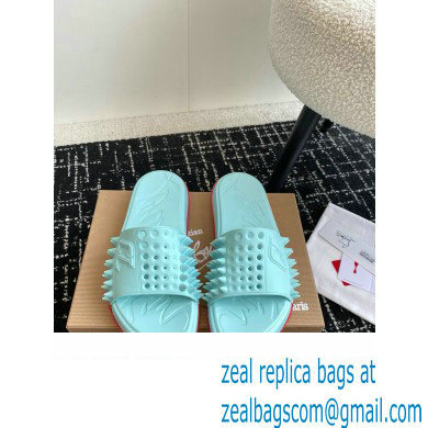 christian louboutin Take It Easy spiked slides blue 2024