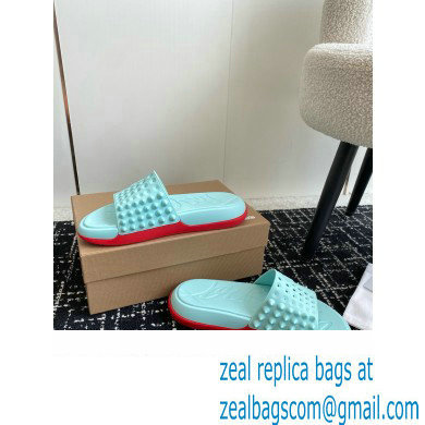christian louboutin Take It Easy spiked slides blue 2024