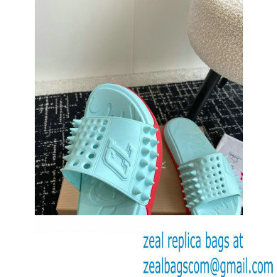 christian louboutin Take It Easy spiked slides blue 2024