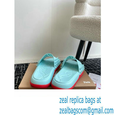 christian louboutin Take It Easy spiked slides blue 2024