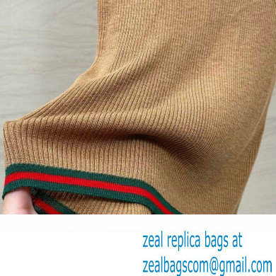 gucci Fine rib cashmere and silk tank top brown 2024