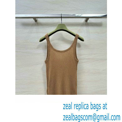 gucci Fine rib cashmere and silk tank top brown 2024