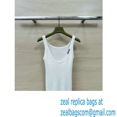 gucci Fine rib cashmere and silk tank top white 2024