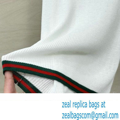 gucci Fine rib cashmere and silk tank top white 2024