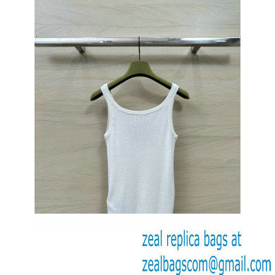 gucci Fine rib cashmere and silk tank top white 2024