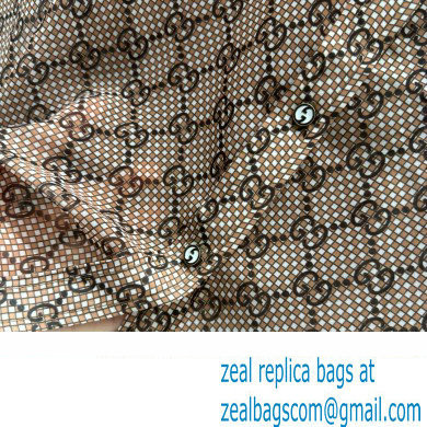 gucci GG damier print silk shirt 2024