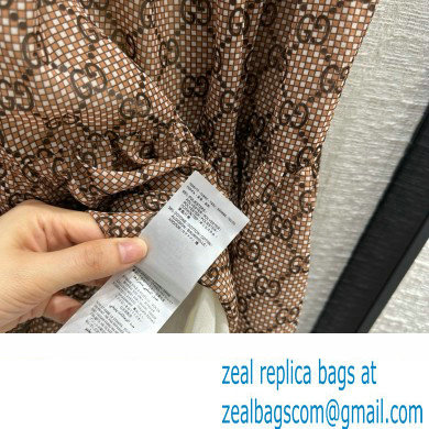 gucci GG damier print silk skirt 2024