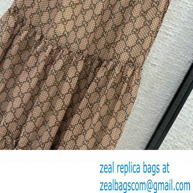 gucci GG damier print silk skirt 2024