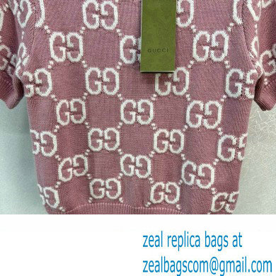 gucci GG knit wool top 772888 pink 2024