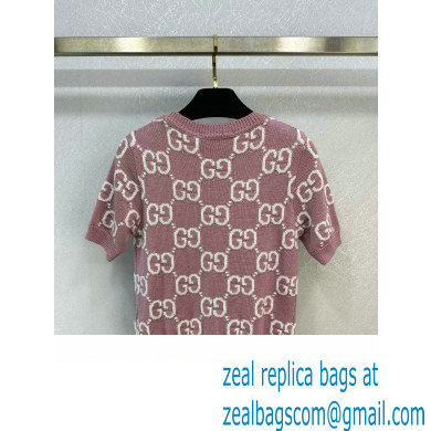 gucci GG knit wool top 772888 pink 2024