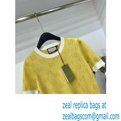 gucci GG wool jacquard dress yellow 773633 2024
