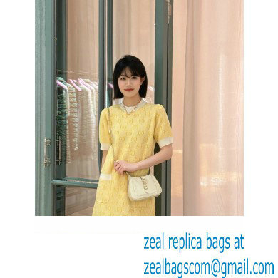 gucci GG wool jacquard dress yellow 773633 2024
