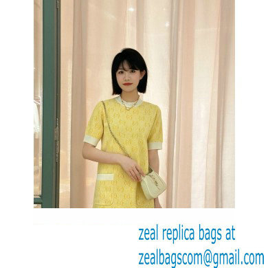 gucci GG wool jacquard dress yellow 773633 2024