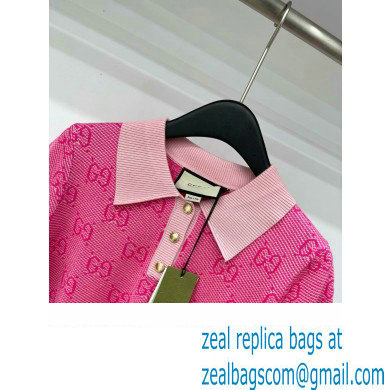 gucci GG wool jacquard polo 773631 pink 2024