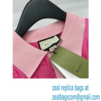 gucci GG wool jacquard polo 773631 pink 2024
