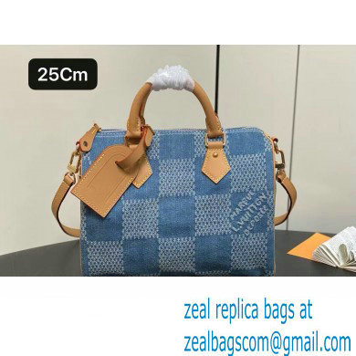 louis vuitton Damier Denim 3D speedy 25 bag 2024