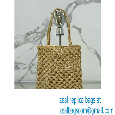 prada Woven fabric crochet tote bag 1BG493 BEIGE 2024