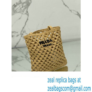 prada Woven fabric crochet tote bag 1BG493 BEIGE 2024