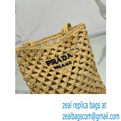prada Woven fabric crochet tote bag 1BG493 BEIGE 2024