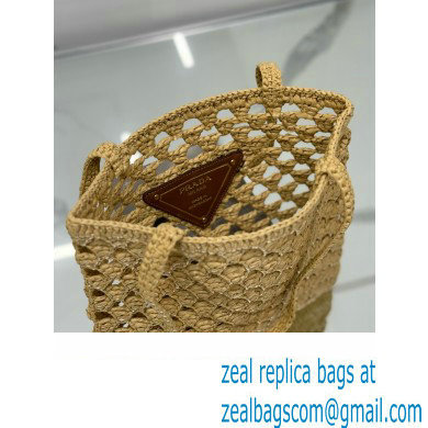 prada Woven fabric crochet tote bag 1BG493 BEIGE 2024
