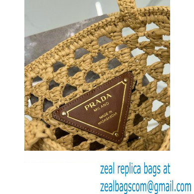 prada Woven fabric crochet tote bag 1BG493 BEIGE 2024