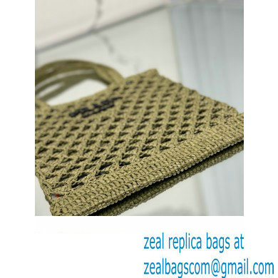 prada Woven fabric crochet tote bag 1BG493 OLIVE GREEN 2024