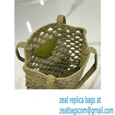 prada Woven fabric crochet tote bag 1BG493 OLIVE GREEN 2024