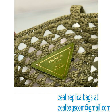 prada Woven fabric crochet tote bag 1BG493 OLIVE GREEN 2024