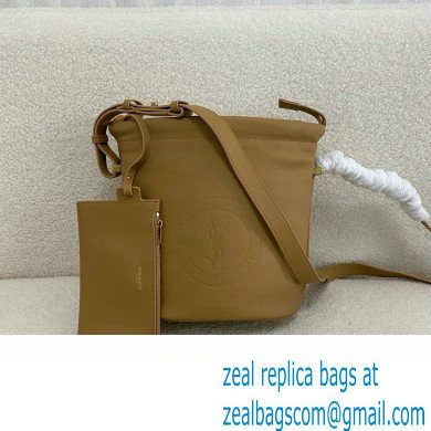 saint laurent rive gauche laced bucket bag in smooth leather brown 2024(original quality)