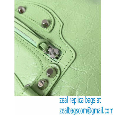 Balenciaga Le City Small leather shoulder bag green 2024