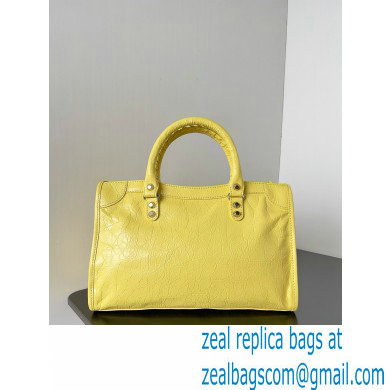 Balenciaga Le City Small leather shoulder bag yellow 2024