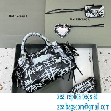 Balenciaga Neo Cagole XS Handbag in Graffiti Black 2024